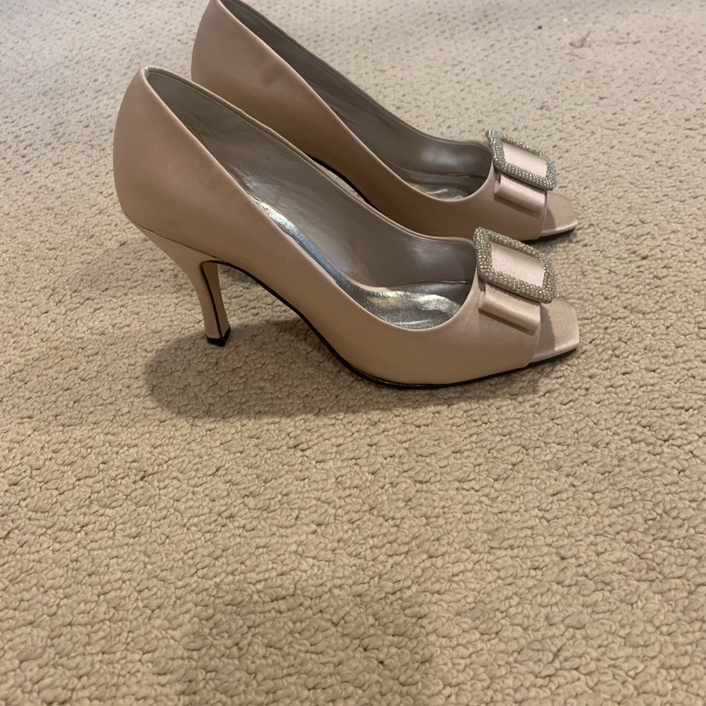 Dress Shoes With Rhinestone Buckle - Brand New